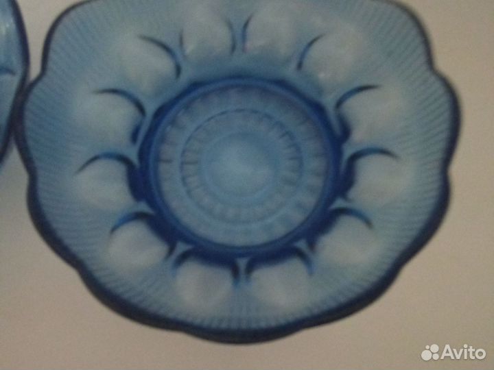 Салатник синее стекло