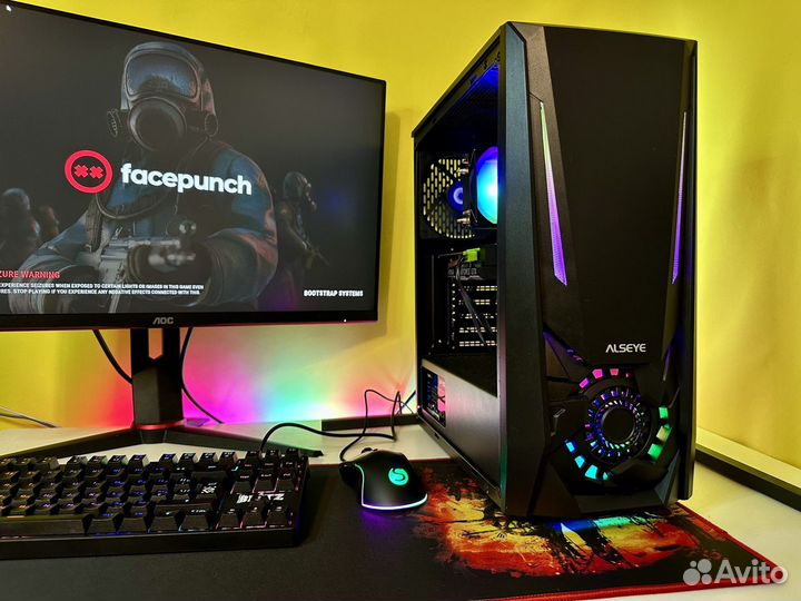 Игровой PC: i7+RX580 32GB ssd512gb 165гц мех.клава