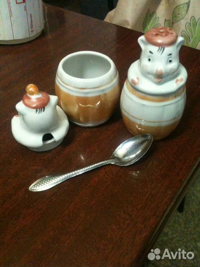 Фарфоровые солонка и горчичница Дулёво 95 г