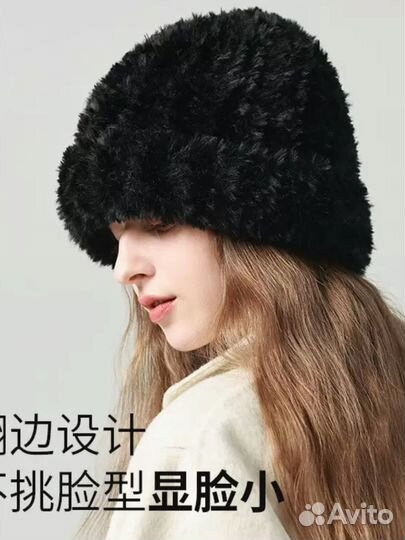 Плюшевая шапка бинни