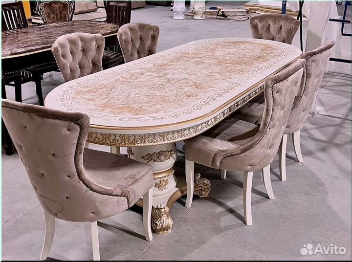 Стол обеденный овальный раздвижной