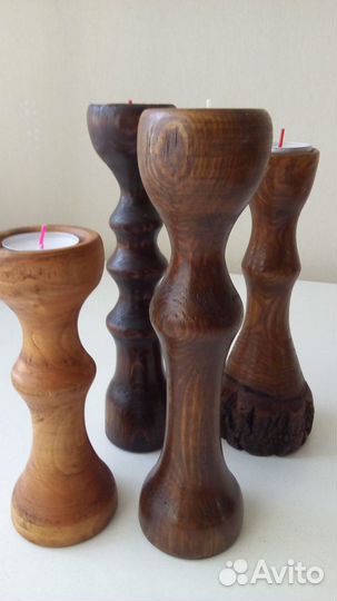 Подсвечники деревянные ручной работы