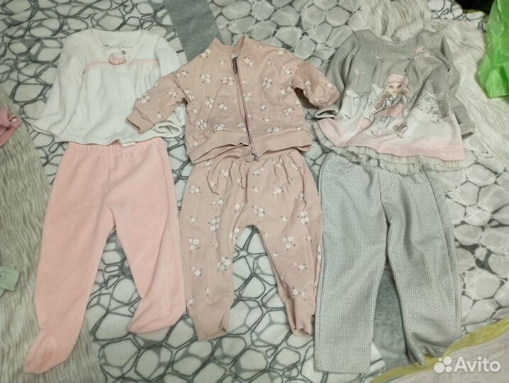 Пакет вещей на девочку с 74 до 92 и обувь