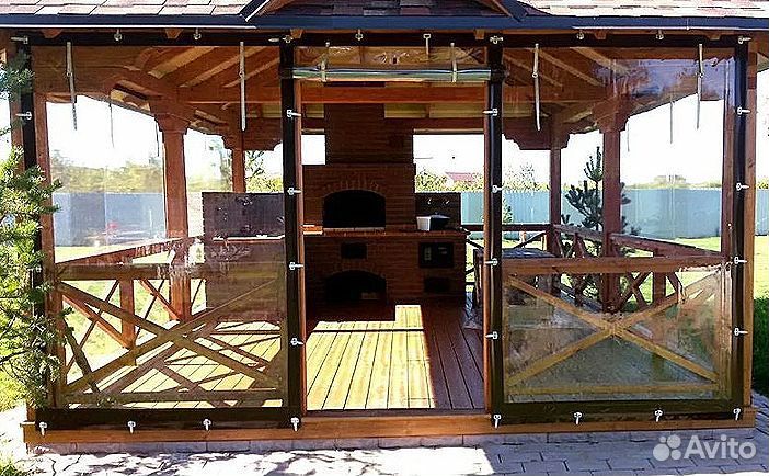 Мягкие окна для беседки, веранды террасы, под ключ