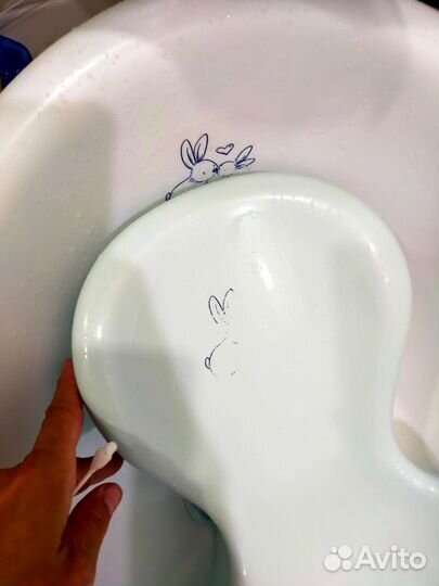 Ванночка для купания с горкой и термометром