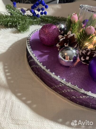 Новогодний подсвечник ручная работа