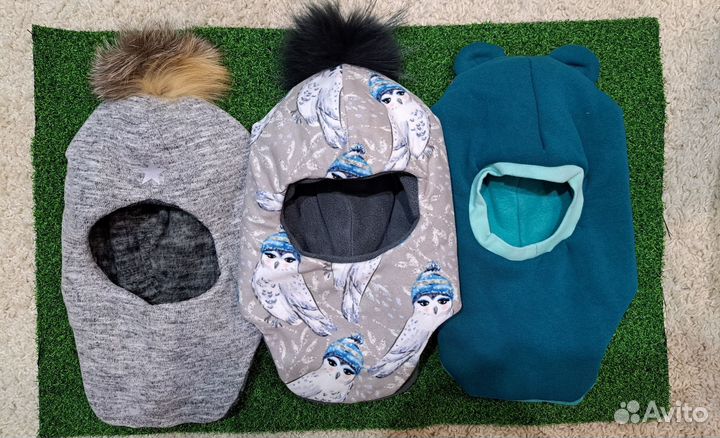 Шапки, шлемы,зима на девочек и мальчиков