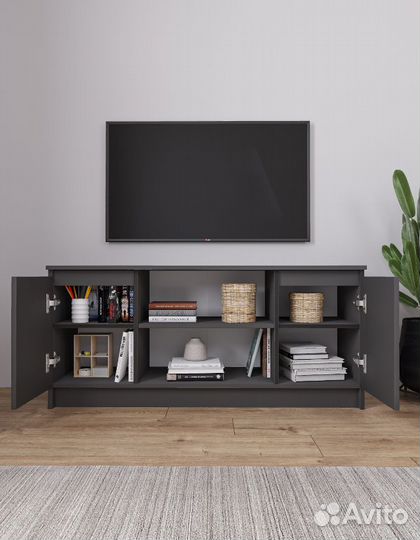 Тумба под тв белый и темный 1200.1 Графит