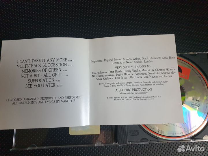 Vangelis - See Your Later (CD, 1989, Germ)