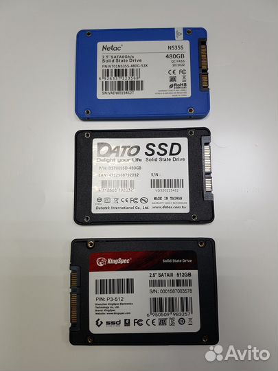 SSD накопители 512 Гб /480 Гб