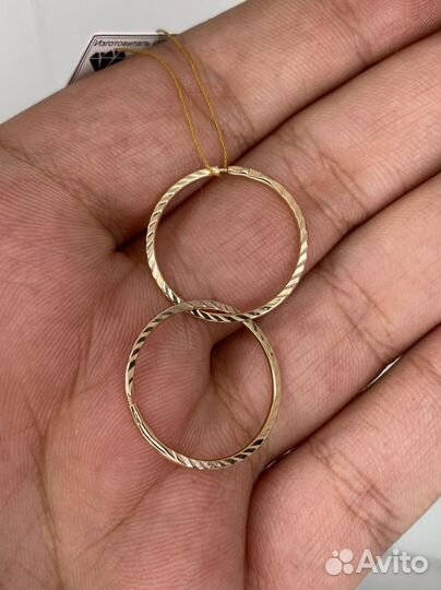 Золотые серьги конго 2 см