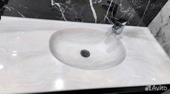 Столешница для ванной и кухни из искуственного кам