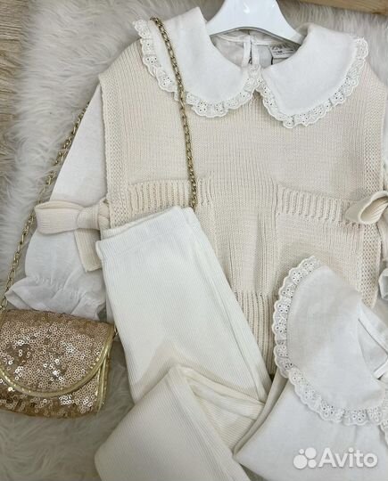 Костюм тройка zara для девочки 98-128