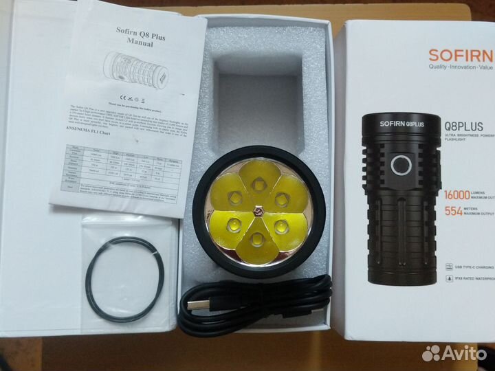 Фонарь Sоfirn Q8Рlus LED мощнейший 16klm с АКБ