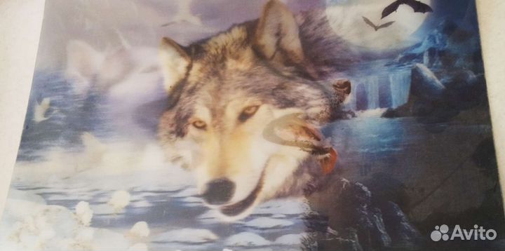 Картина голографическая Волки