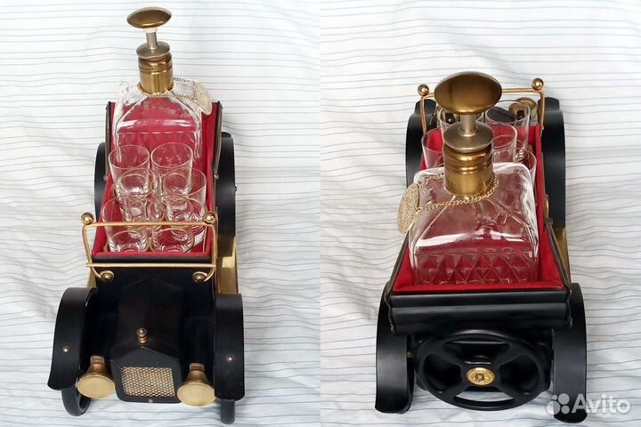 Музыкальная шкатулка ретрокар коньячный сет