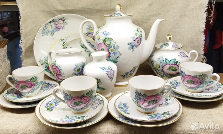 Кофейный сервиз. Полевой букет. лфз СССР