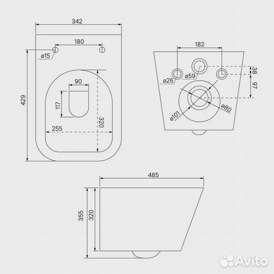 Комплект унитаз+инсталляция+клавиша iddis Basic