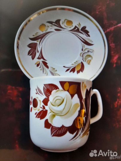 Чашка(350ml) с блюдцем.Вербилки.Винтаж.ссср