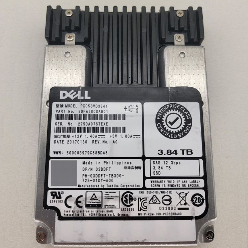[PX05SVB384Y] Ssd Dell Toshiba 3,84 Тб, Sas 2.5, Mlc Px05svb384y
