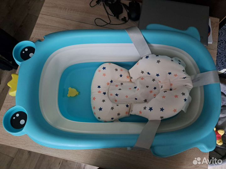 Складная ванночка для новорожденных с гамаком