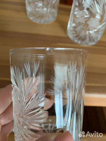 Набор 6 стаканов и кувшин Дятьковский хрусталь
