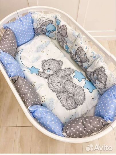 Бортики-подушки в детскую кроватку 12 штук