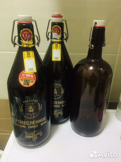 Бугельные бутылки 1 литр и 0,5 л