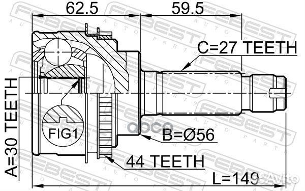 ШРУС наружний 0810-026A44 Febest