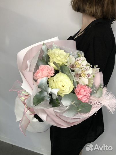 Букет в нежном оформлении