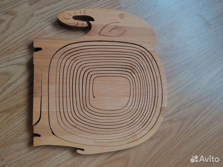 Деревянная ваза для фруктов в форме слона