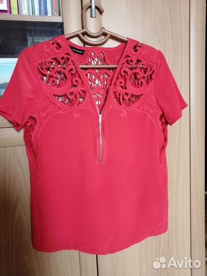 Блуза The Kooples натуральный шелк кружево 44 р