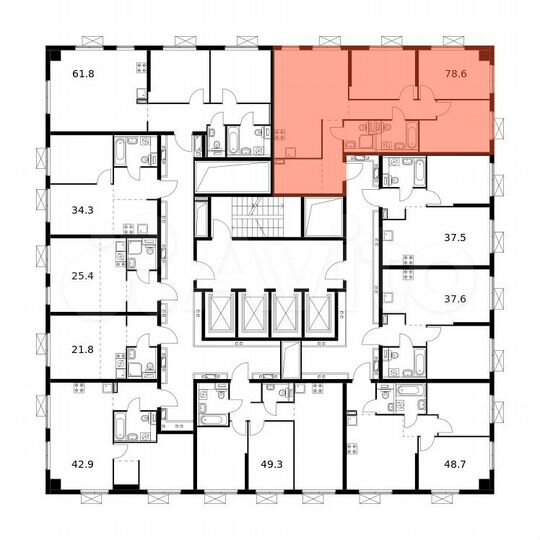3-к. квартира, 78,6 м², 18/33 эт.