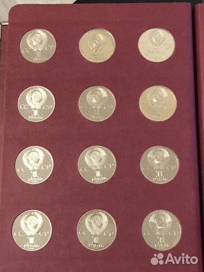 1 рубль СССР 1988 г. Новоделы пруф, набор 19 шт