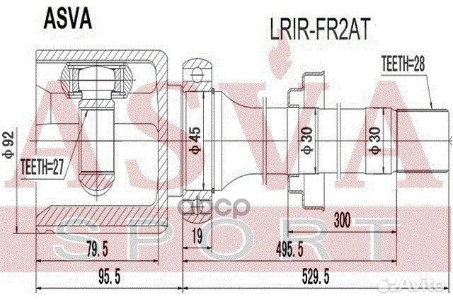 ШРУС внутренний перед прав lrirfr2AT asva