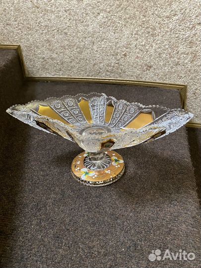 Ваза для фруктов хрусталь