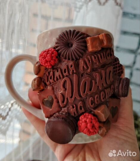 Кружки с декором из полимерной глины