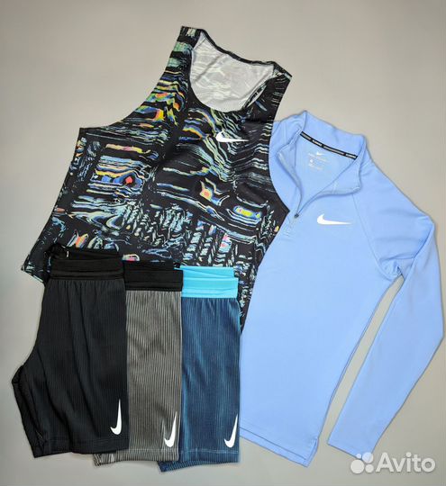 Комплект Nike AeroSwift Лонгслив, тайтсы, майка