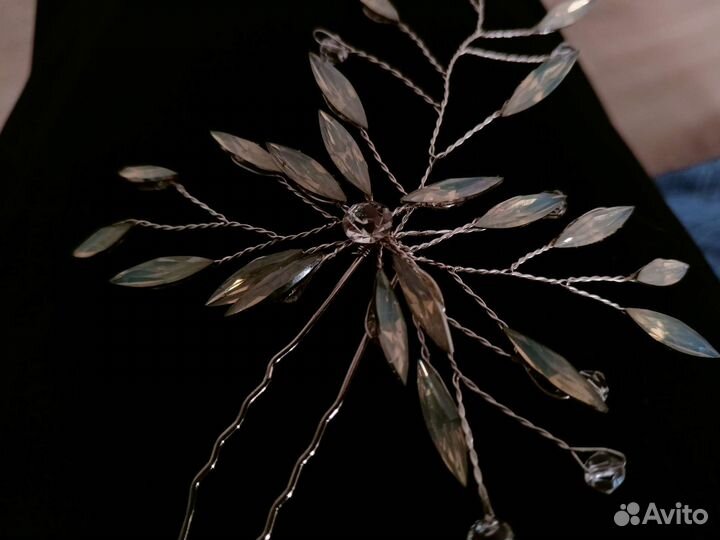 Украшение для волос на свадьбу веточка