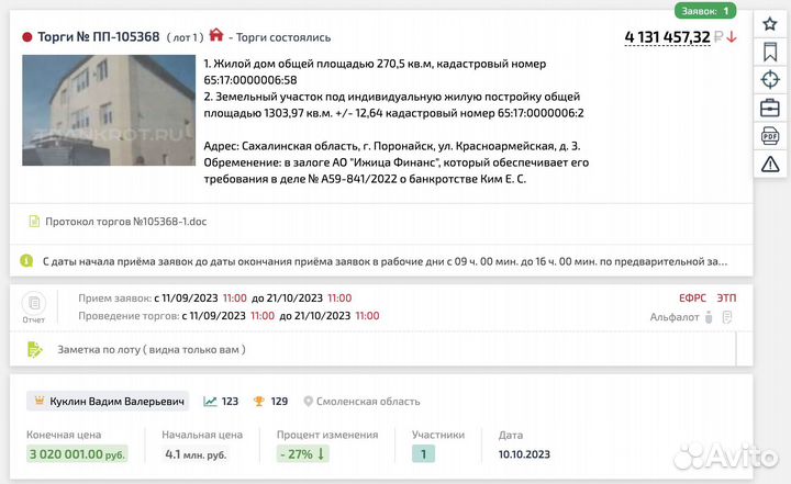 Агент на торгах в Ингушетии. Подача заявок