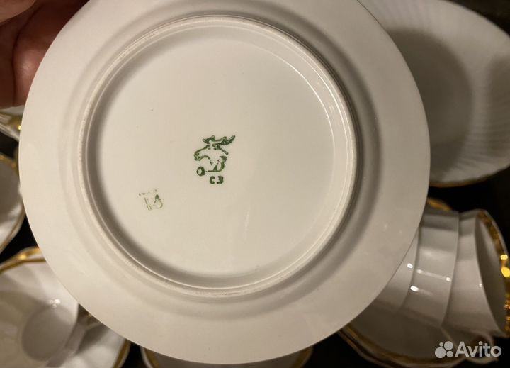 Чайный сервиз 29 предметов Золотая лента Вербилки