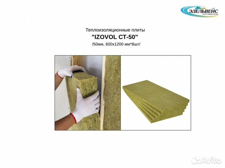 Теплоизоляция Izovol Ст-50 Плита 50мм, 600х1200 мм
