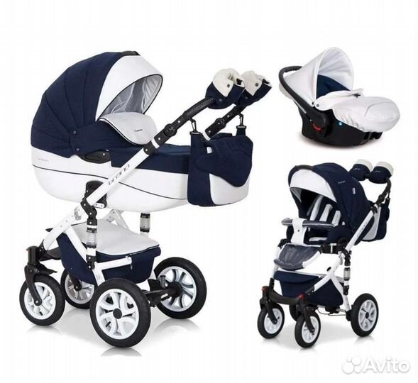 Коляска Riko bruno 3 в 1 экокожа