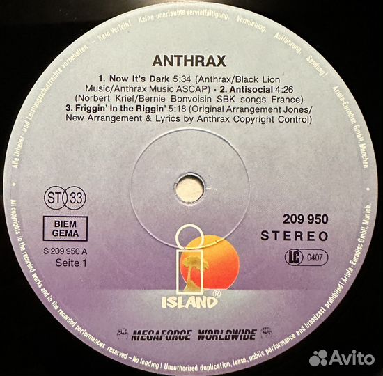 Anthrax – Penikufesin (Германия 1989г.)