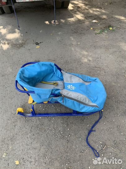 Детские санки коляска с чехлом