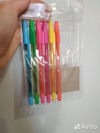 Цветные шариковые ручки 6 цветов