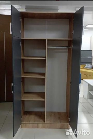 Шкаф 2-х ств. (крафт-графит) миф