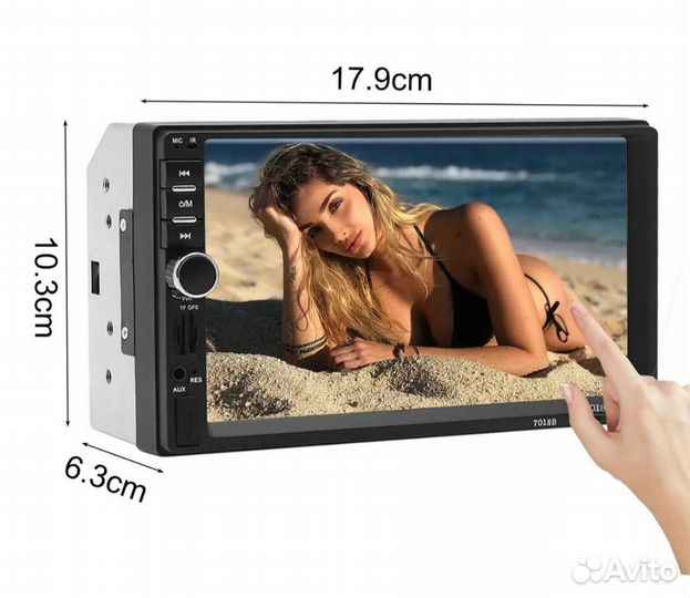 7 дюймов (примерно 17.78 см) Hd 2Din сенсорный экр