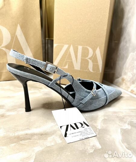 Туфли босоножки zara джинсовые