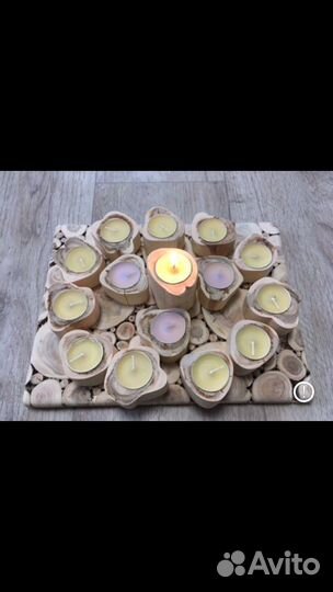 Подсвечник из можжевельника